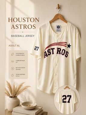 Houston Astros Button Front Baseball Jersey #27 Adult XL